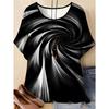Nuova T-shirt a maniche corte con scollo rotondo, casual e comoda per stare a casa