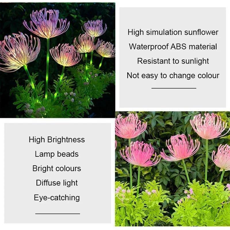 LED Solar Outdoor Garden Lights Waterproof Garland Light Garden Lawn Street Christmas Party Decora Solar Powered Flowers Lamp