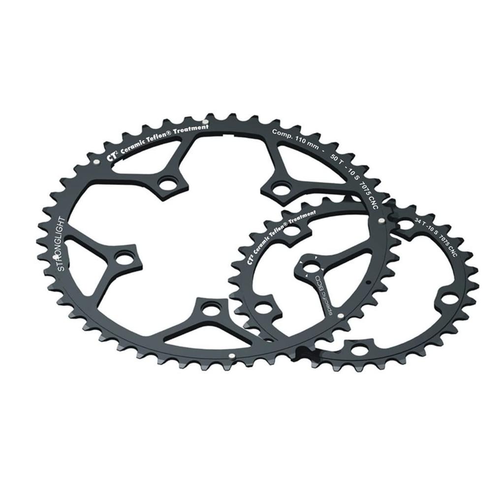 StrongLight CT2 Ceramic Teflon Black 110mm Campagnolo Compact Chainring 53T (Type D) - (273608)