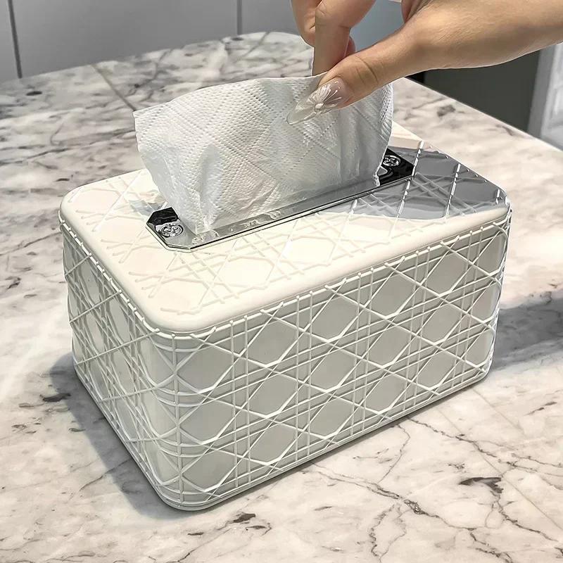 New Rattan Pattern Tissue Box Living Room Paper Box Desktop Tissue Box Car Tissue Box Toilet Tissue Box