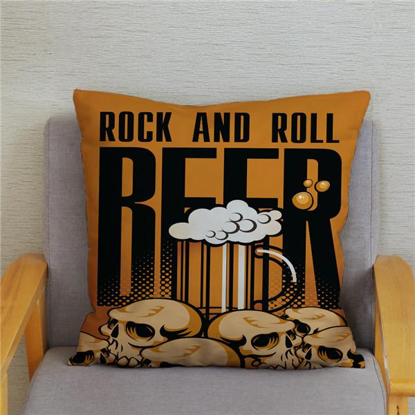 Trendy Rock Music Print Pattern Cushion Cover   Home Living Room Sofa Decoration Pillow