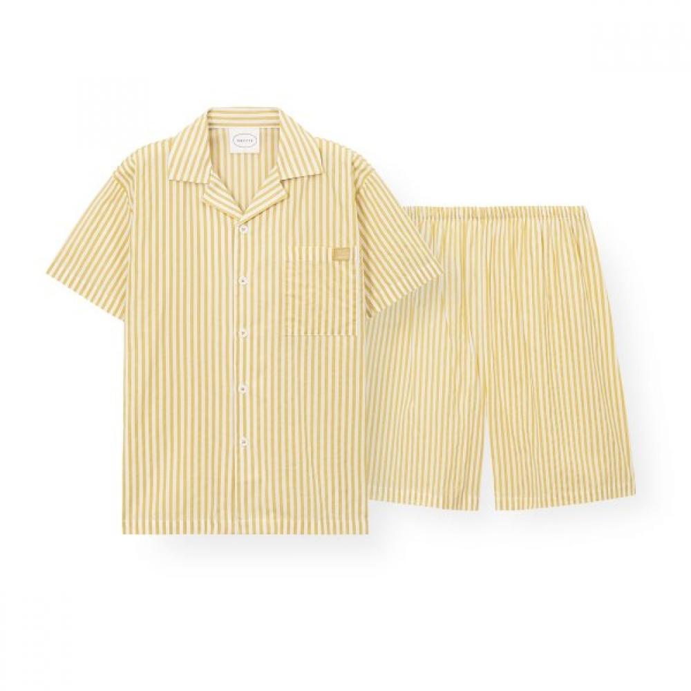 Orcite Men S Short Sleeve Pajama Set muStard H141