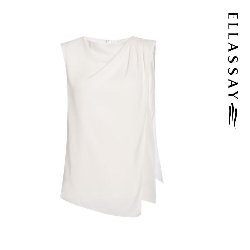 ELLASSAY Women's 2025 Summer Mulberry Silk Fake Two-piece Vest