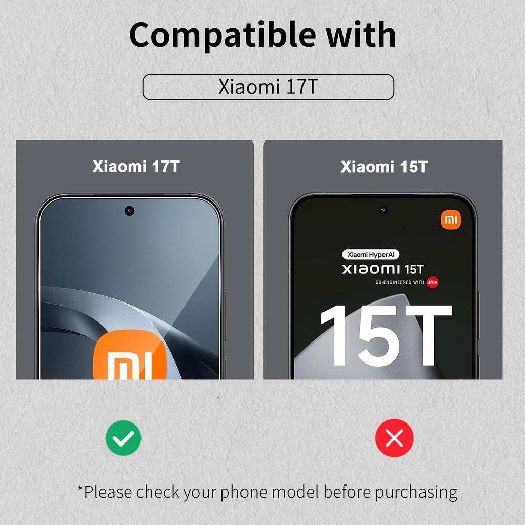 6in1 [3+3 Pack] Tempered Glass Screen Protector for Xiaomi 17T Pro/ 17T Soft Camera Lens Film 17TPro 5G