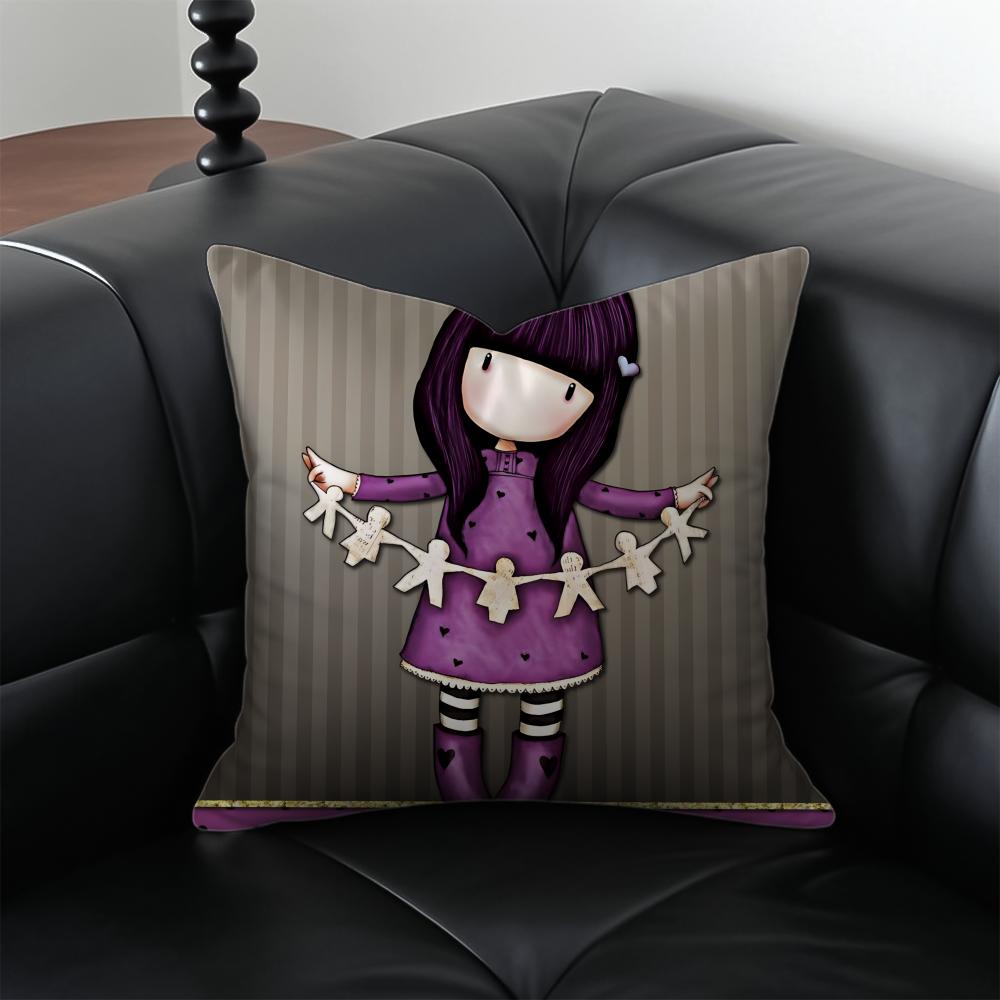llustration Cute SSantoro GGorjuss Cushion Cover Pillow Case Antidustmite Invisible zipper silky short plush Sofa cushion