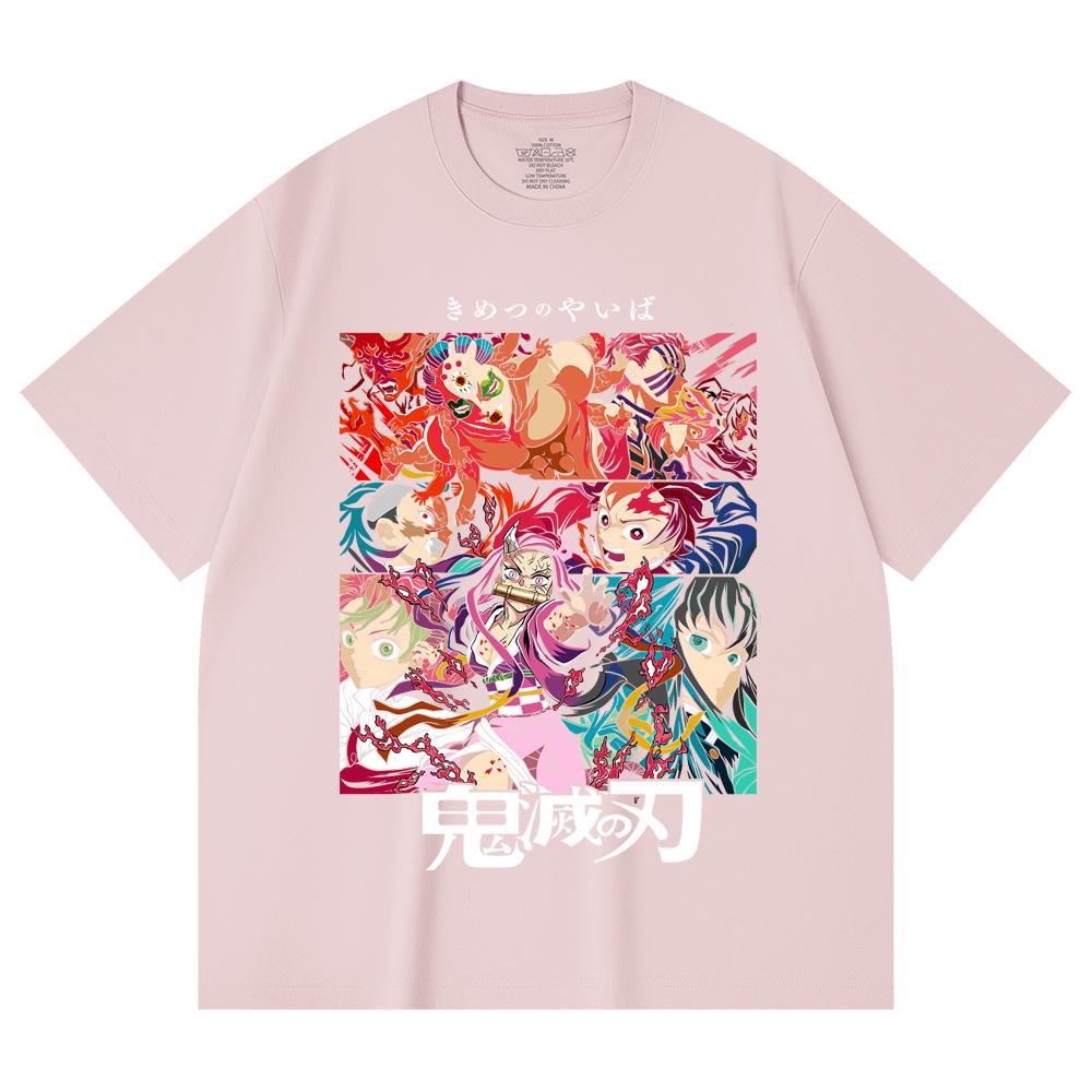 230 Gsm 100% Cotton Demon Slayer V26 Print Unisex Heavy Cotton T Shirt