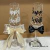 Handmade Champagne Glass Decoration Kit for Weddings & Engagements