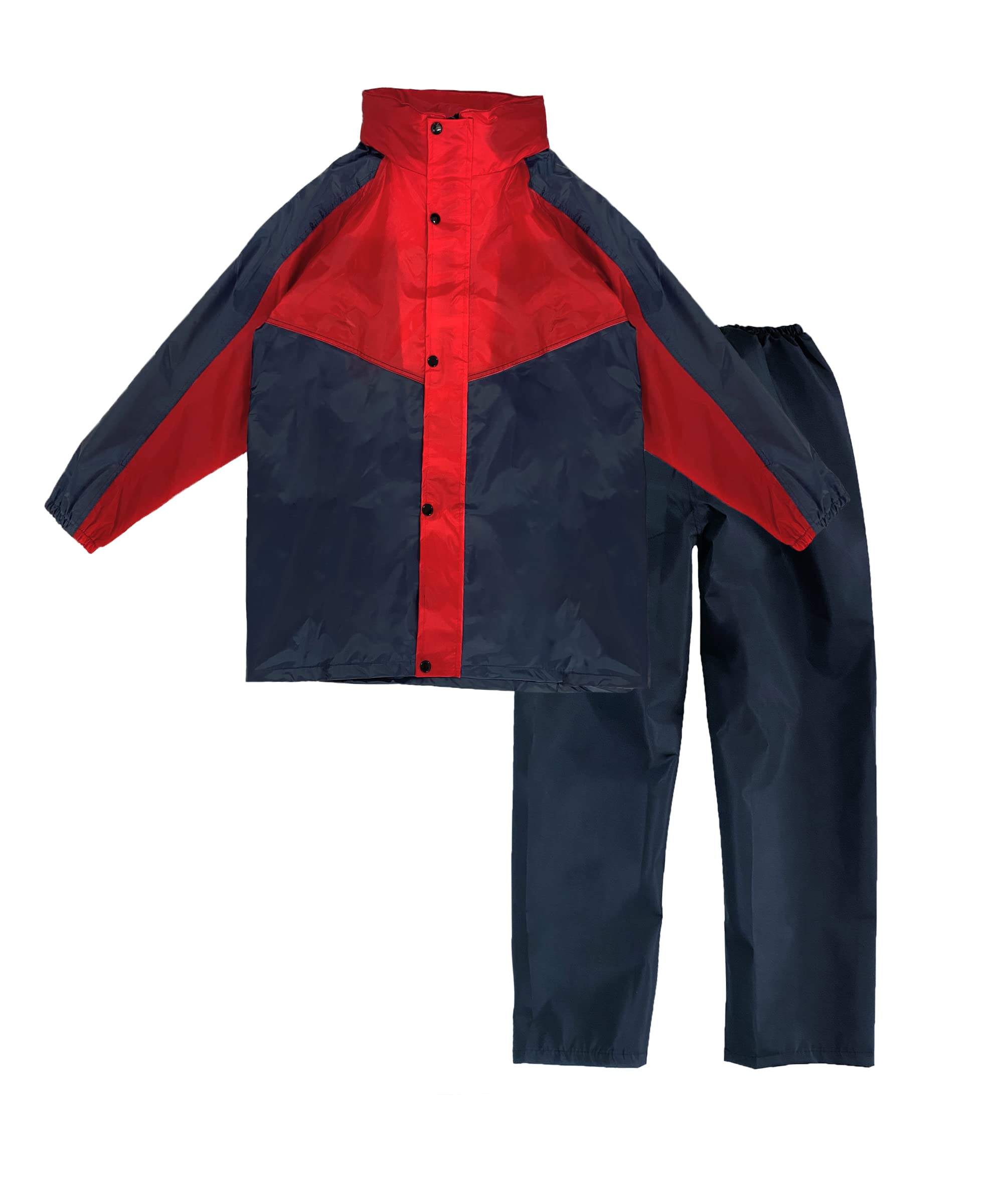 

Hiheart Junior Rain Suit Set Raincoat and Rain Pants for Boys and Includes Storage Size L Kids (3-Piece Set) - Girls, Bag, Red,