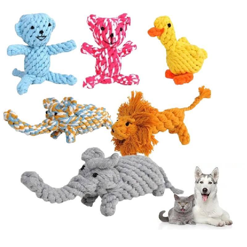 Handcrafted Animal Pet Toys For Dogs Featuring Colorful Cotton Rope Durable Chew Duck Giraffe Moose Ideal For Interactive Playtime