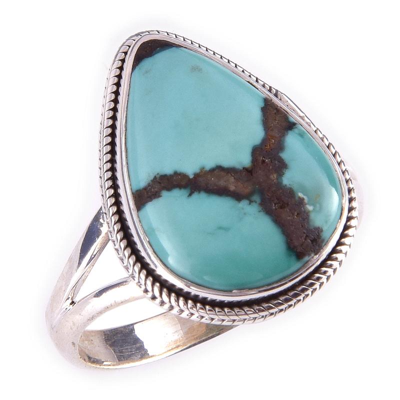Natural Tibetan Turquoise Gemstone Handmade 925 Sterling Silver Ring S.10 I2l90