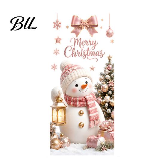 Holiday Glass Clings Christmas Window Clings, Cute Snowman Santa Penguin Reindeer Stickers for Home Decoration Glass, Reusable Static PVC Decal Party