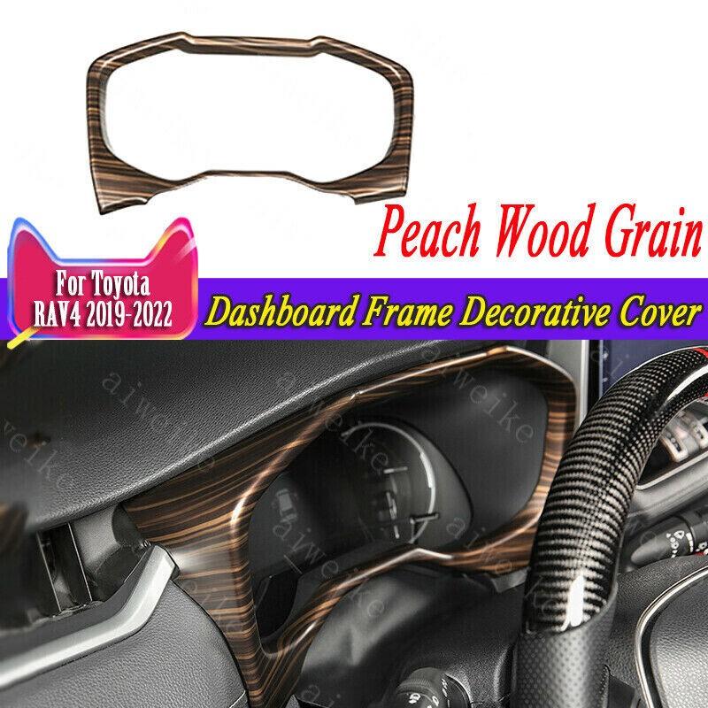 For Toyota RAV4 2019-2023 Wood Grain Look Dashboard Frame Decorative Cover Trim