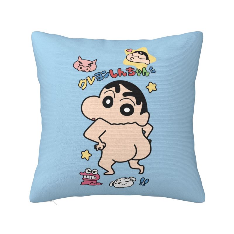 

Custom Crayons Shins Chans Cartoon Pillow Case 45x45cm Anime Manga Cushions Cover Square Pillowcase 30cmx30cm