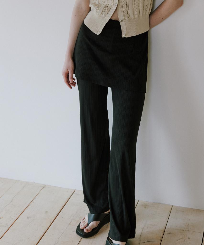 OCTETTE Jersey Skirt Wrap Pants_Black