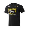 Li Ning Cba Tým Xinjiang Sportovní Módní Ležérní Elastické Potisk Kulatý Výstřih Pohodlné Letní Basketbalové Tričko s Krátkým Rukávem Unisex Topy AHSVC43-1