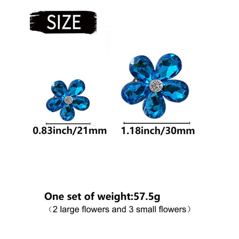 5 Pezzi Decorazione Strass a Forma di Fiore Cristallo Artificiale Clip per Bocchetta Aria Auto