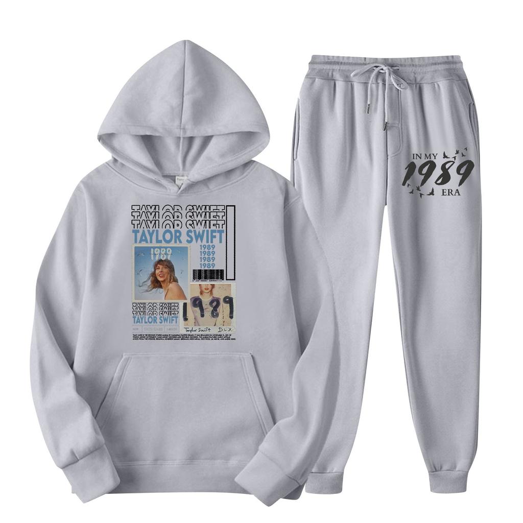 Women's Casual Hoodie and Sweatpants Set Pullover Long Sleeve Top with Front Pocket Adjustable Waistband Jogger Pants Lounge Wear