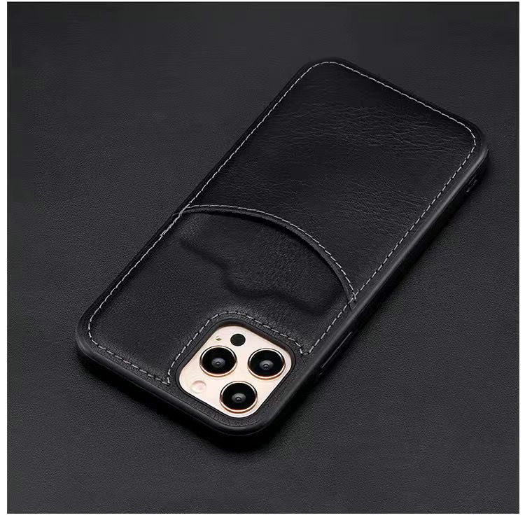 

Card Holder Leather Phone Case for Apple iPhone 17 Pro Max- Faux Leather Hard PC Case Shockproof Full Cover for iPhone 17/16/15/14/13/12/11/Plus/Pro apple 13 чёрный