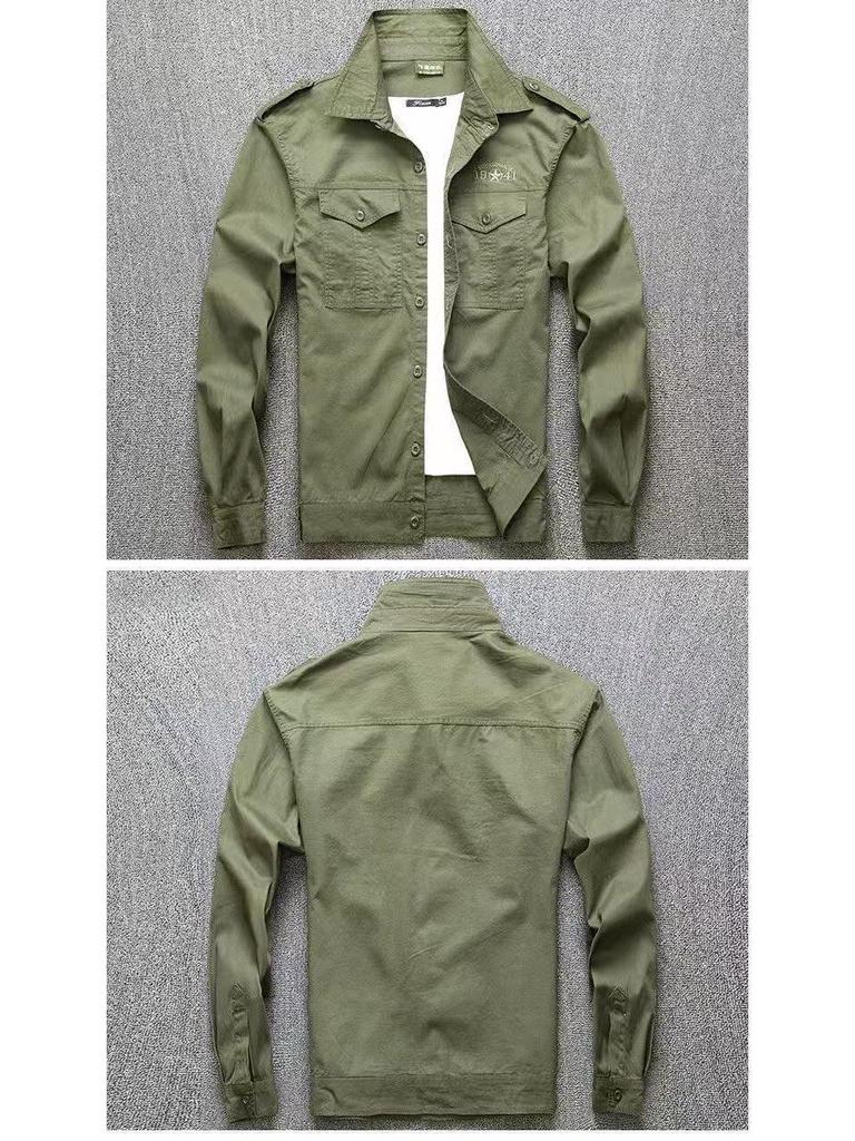 Men's Summer Workwear Set: Thin Cotton Long Sleeve, Wear-Resistant, Stain-Resistant, Ideal for Welding and Auto Repair