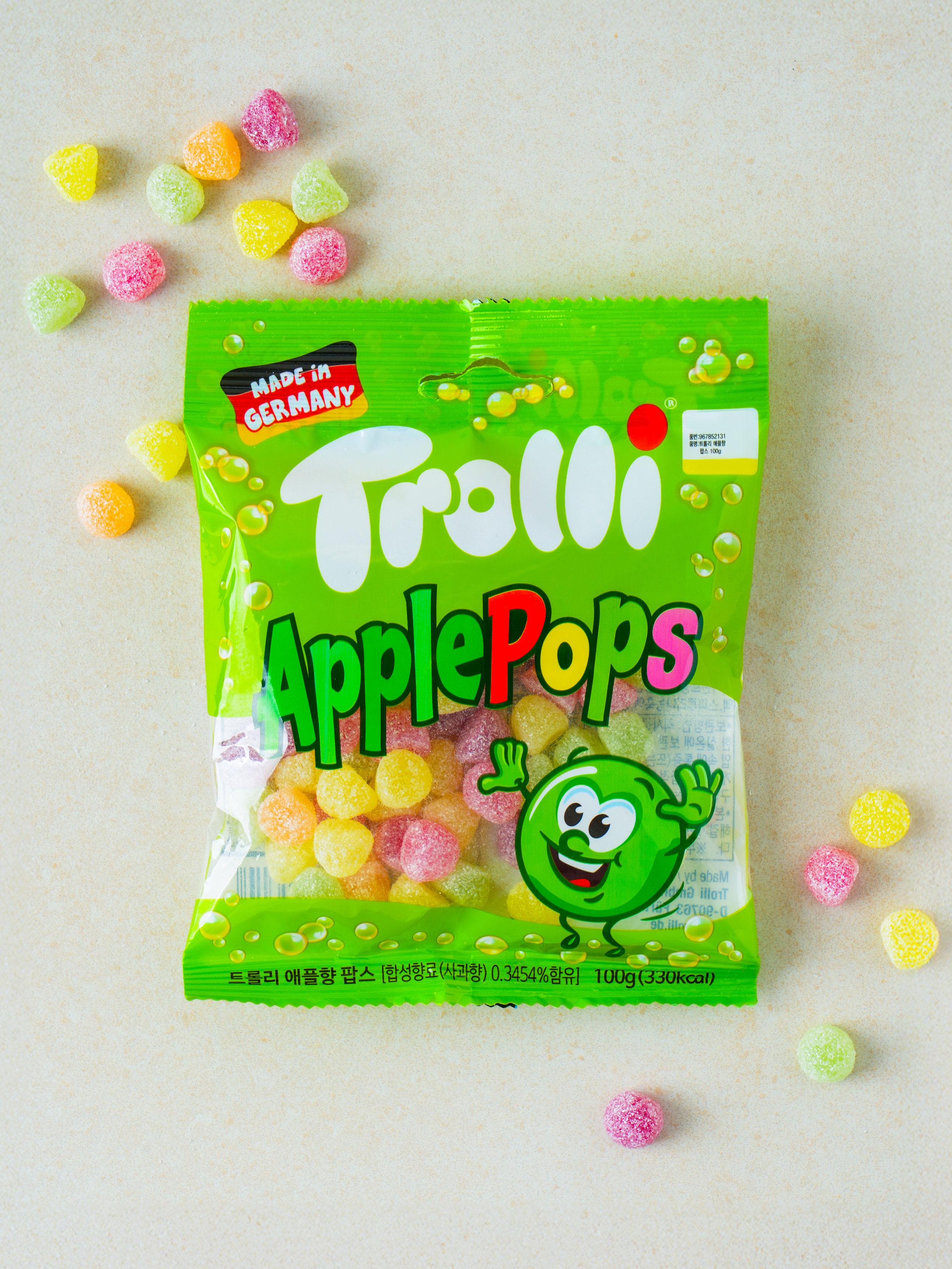 Trolli Apple Flavor Jelly Pops 100g 1ea