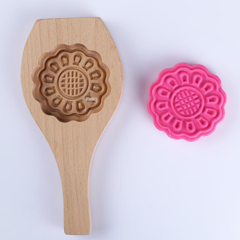 Jin Qiaokai Mid-Autumn Wooden Mooncake Pastry Mold