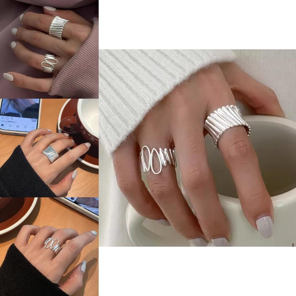 Elegant Geometric Design Adjustable Open-circle Copper Ring For Women Stylish Casual Wear