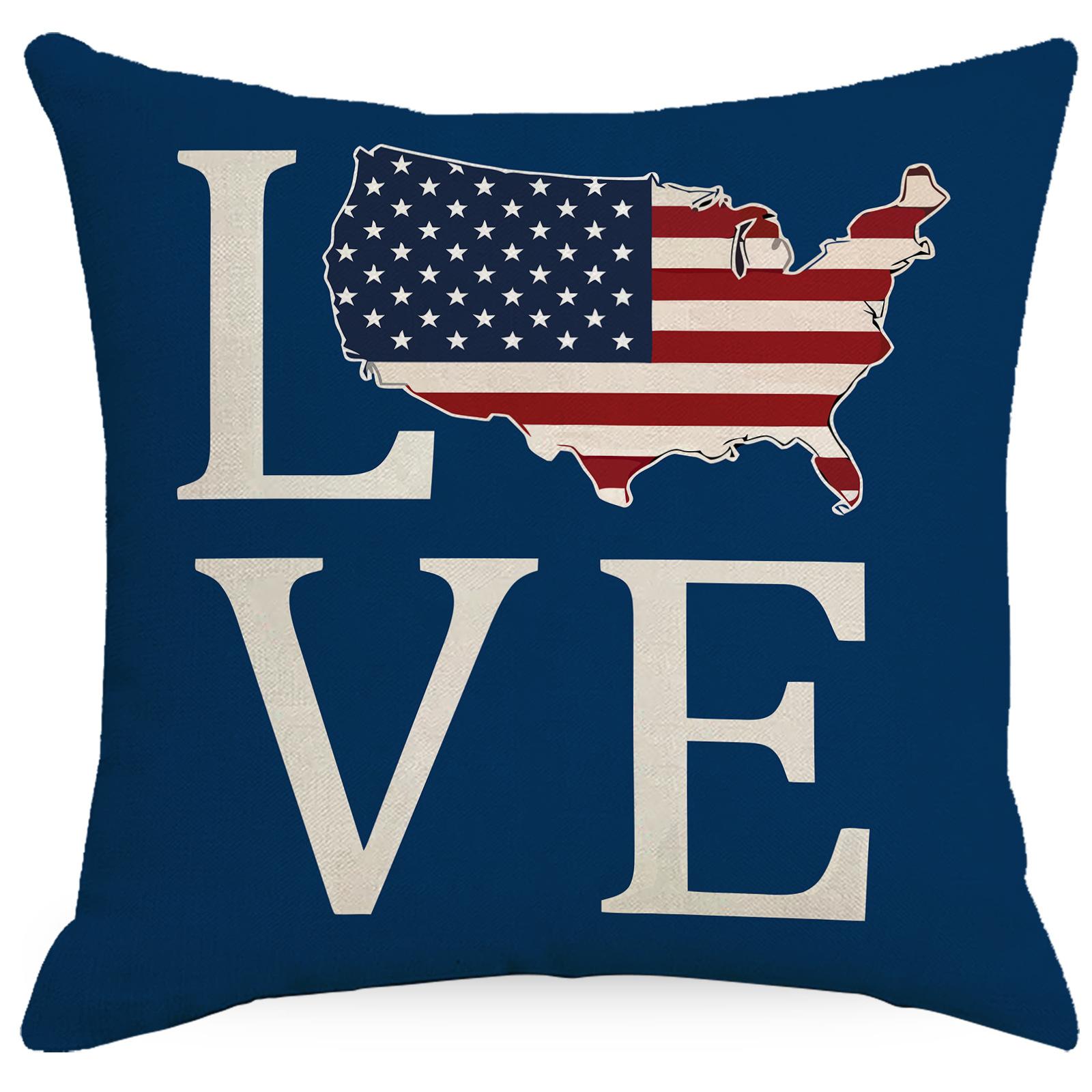 

Retro Striped Star Pillowcase Home Sofa Cushion Pillowcase 45 * 45Cm linen single-sided without core