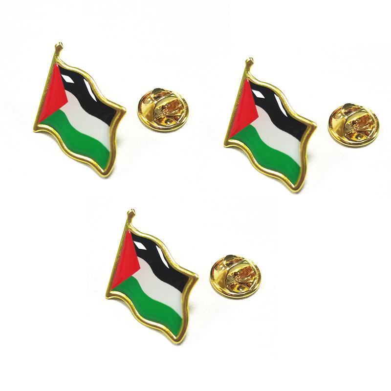 3 Stück Palästina Anstecknadel Palästina Nationalflagge Brosche Länder Souvenir Anzug Persönlichkeit Metall Emaille Abzeichen Schmuck Geschenk