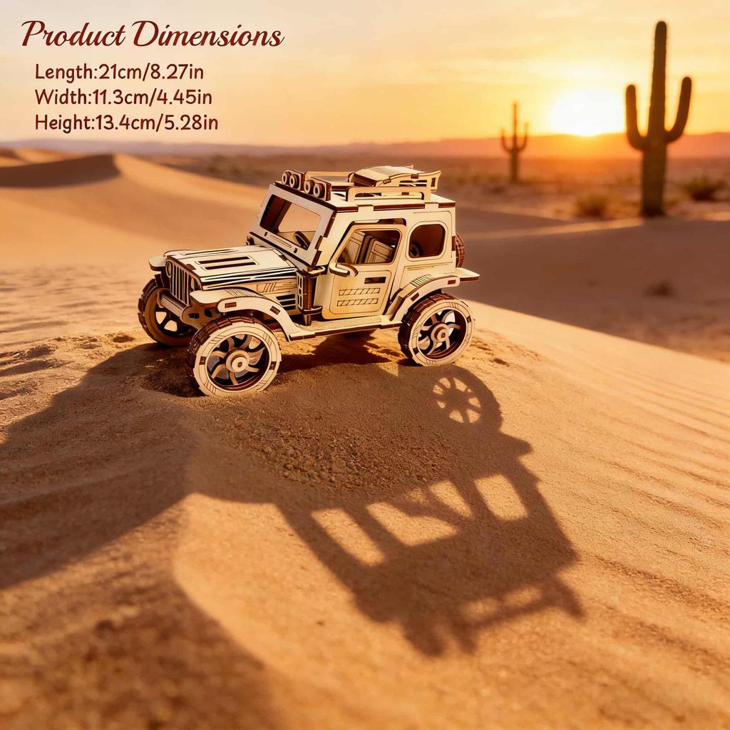 1 wooden DO-IT-YOURSELF off road vehicle a Imaginative 3D puzzle ideal as a festive Present or home decoration