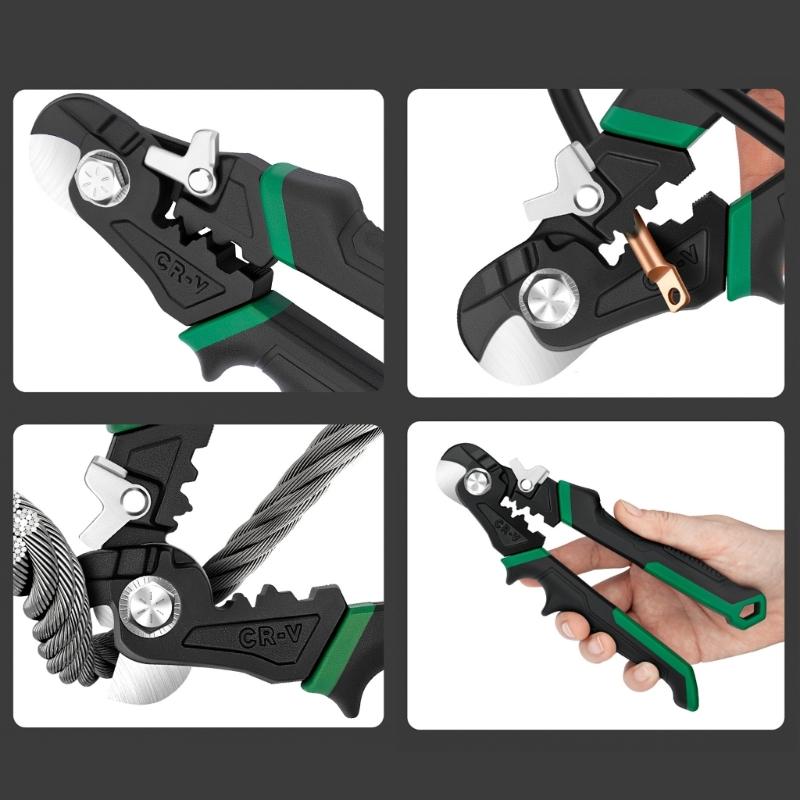 Professional Steel Wire Cutting Tool Heavy Duty Carbon Steel Blade 7 Inch Compact Body Ideal For Thick Cable Shearing