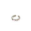 Korean Pink Drip Oil Heart Ring - Women's Fashion Adjustable Open Finger Jewelry