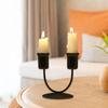 Metal Candle Holder 2 Arm U Shaped Elegant Home Party Candlestick Holder for Party Festival Tabletop Banquet Home Decoration