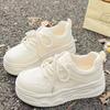 Thick-soled Little White Shoes Women's Autumn Niche Heightening Board Shoes Breathable and Versatile with Wide-leg Pants Casual Shoes
