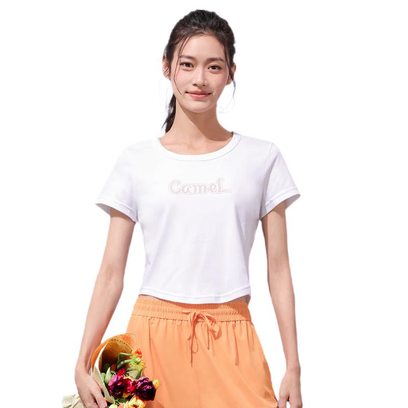 CAMEL Women's Cotton-Feel Quick-Dry Short Sleeve T-Shirt
