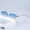 Xiaomi Women Small Oval Sunglasses UV400 Alloy Frame Hollow Decor Temple Gradient Lens Fashion Daily Party Shades