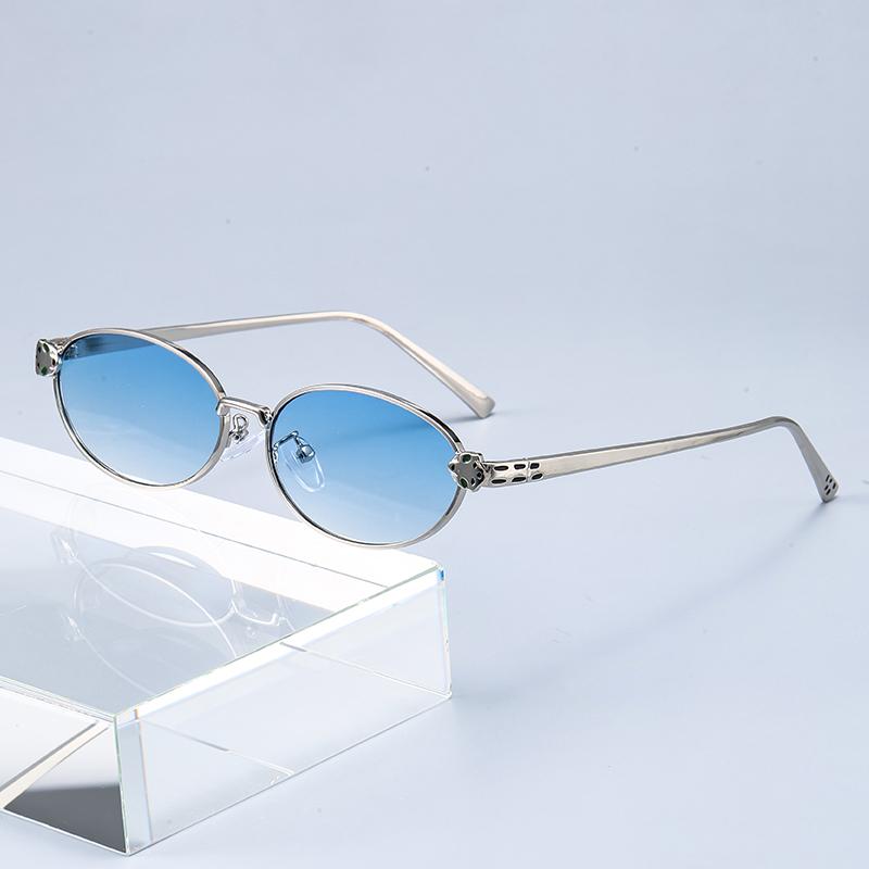 Xiaomi Women Small Oval Sunglasses UV400 Alloy Frame Hollow Decor Temple Gradient Lens Fashion Daily Party Shades