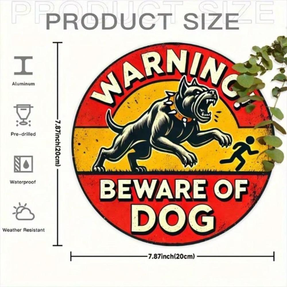 Vintage Beware of Dog Metal Tin Sign Home Wall Decor