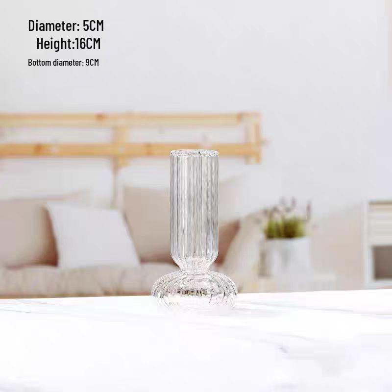High-End Glass Tabletop Vase - Elegant Decorative Ornament for Fresh Flowers