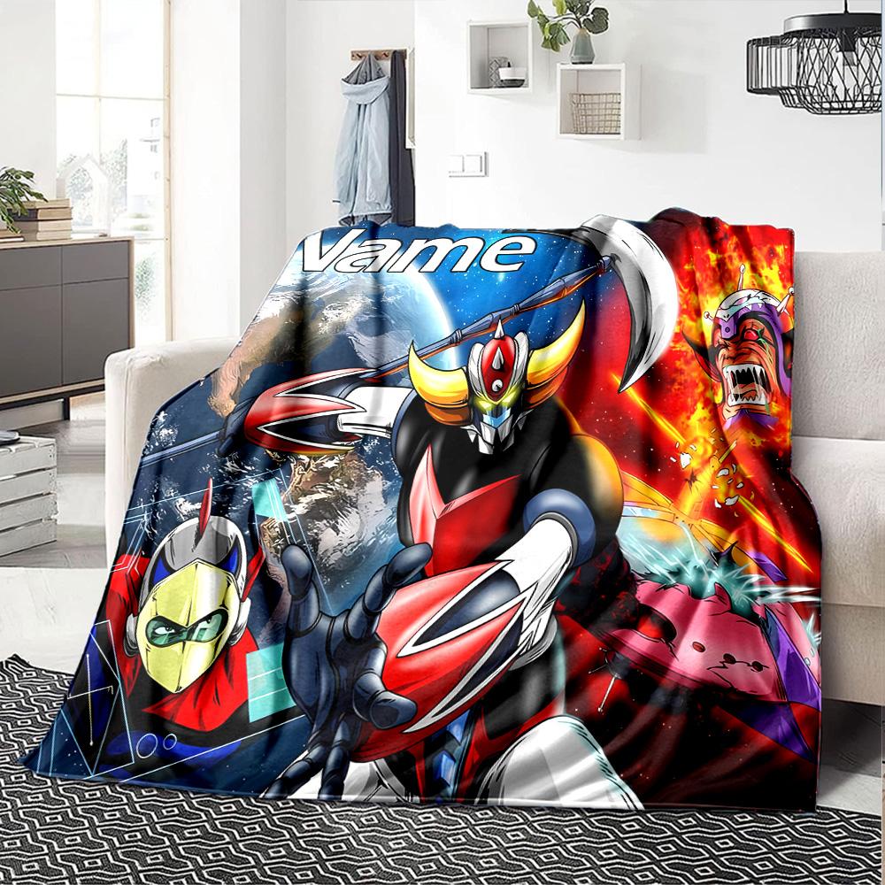 Customiz Name Personality UFO Robo Grendizer Blanket Soft &Warm Sofa Office Bed Travel Lunch Break Blanket, Gift Suitable All Seasons