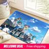 Anime Pokemon Alola Girls Beach Fishing Scene Print Soft Non-slip Absorbent Home Bathroom Entryway Floor Doormat Rug Mat