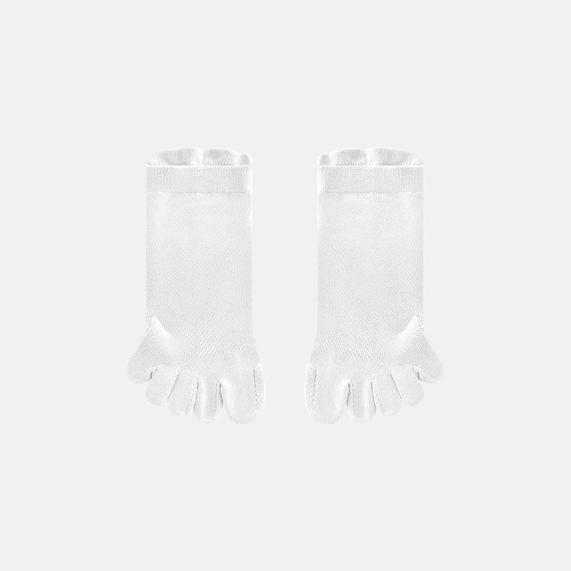 Damen Frühlings- und Sommer-Neue reine Farbe 10A Antibakterielles Netz Atmungsaktiv Fünf-Finger Kurze Baumwollsocken