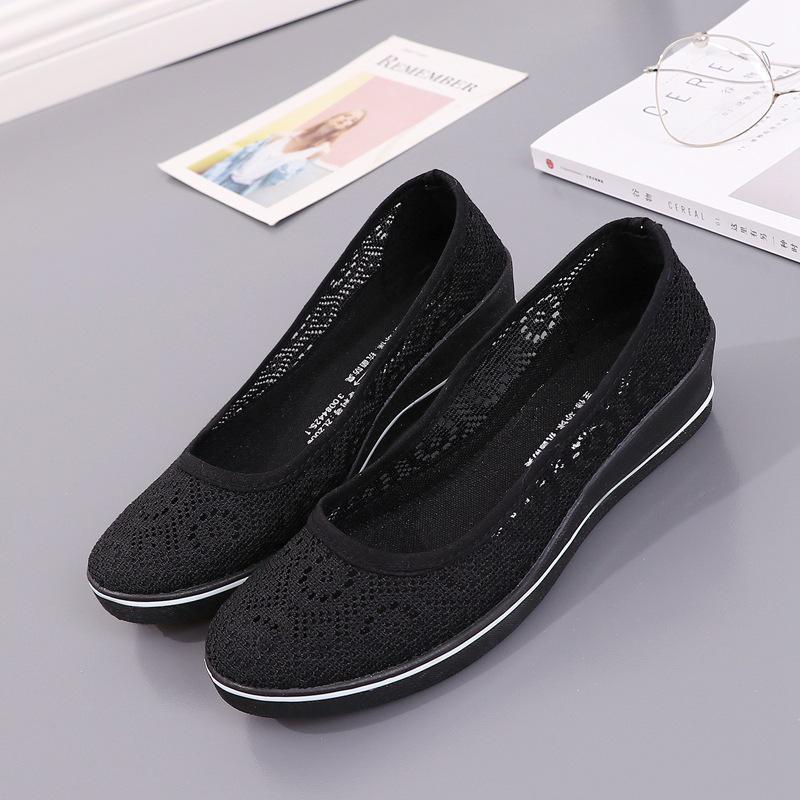 Zapatos de lona sólidos para mujer, zapatos informales con plataforma, mocasines para mujer, zapatos planos