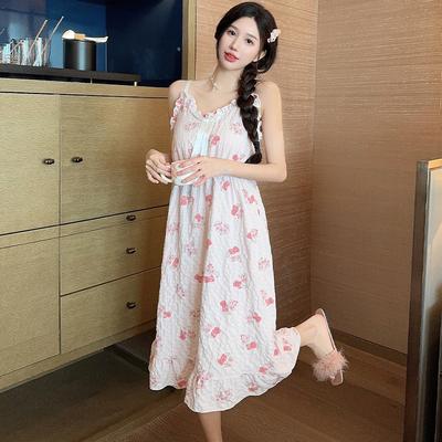 Pigiama Abito Carino Donna Estate Nuvola Cotone Grande Taglia Pigiama Abito Pizzo Casa Abbigliamento Pigiama Dolce Abito Principessa Stile