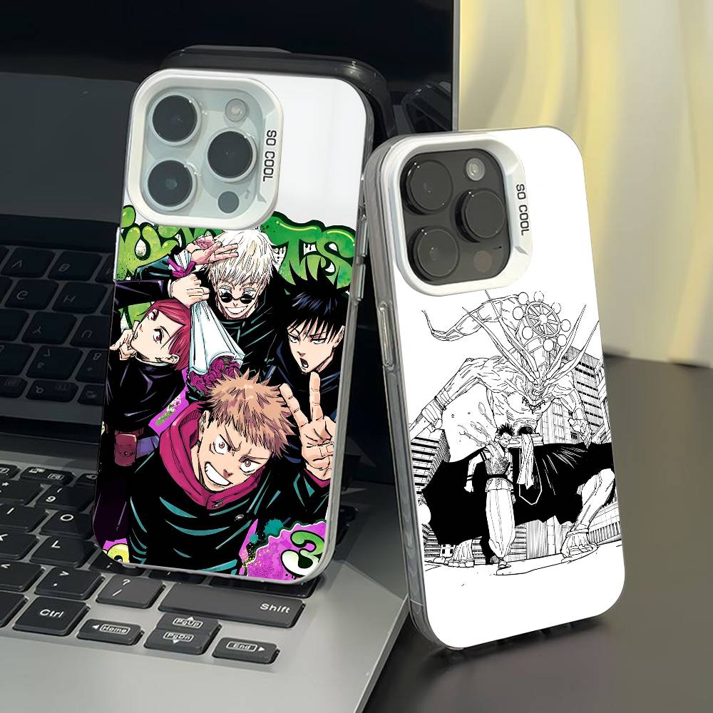 J-jujutsu kaisen  phone case for iPhone 17 17Air 16 15 14 13 12 11 Pro Max Plus Colorful Silver