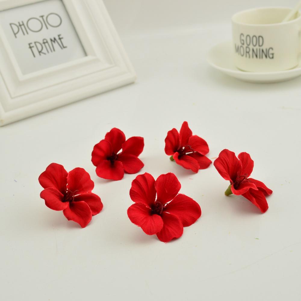 20PCS Cheap Artificial Flowers Orchid for Home Wedding Decoration Accessories Pompon DIY Wreath Needlework Silk Cherry Roses