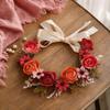 Adjustable Ribbon Artificial Flower Headband Fabric Garland Flower Crown  Bridal Wedding