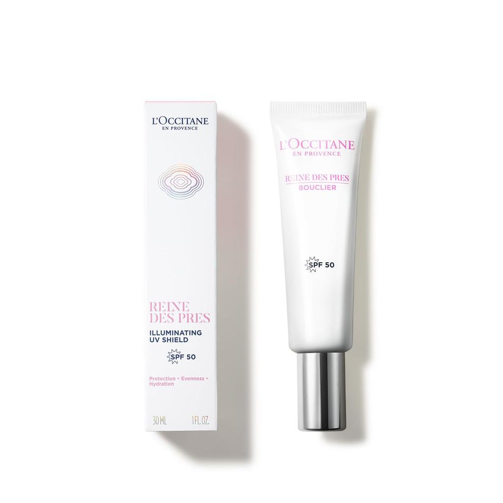 Reine des Bright UV Shield 30ml Base Trucco Lozione Solare per Viso Skincare Schiarente L'OCCITANE Prés SPF50/PA++++