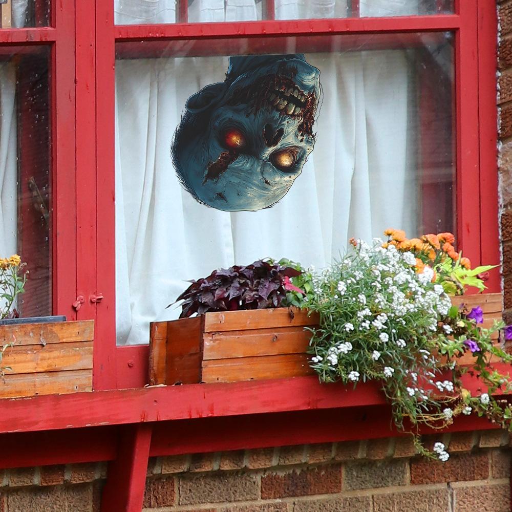 Halloween Horror Zombie Balcony Glass Showcase Home Festival Decoration Static Window Stickers