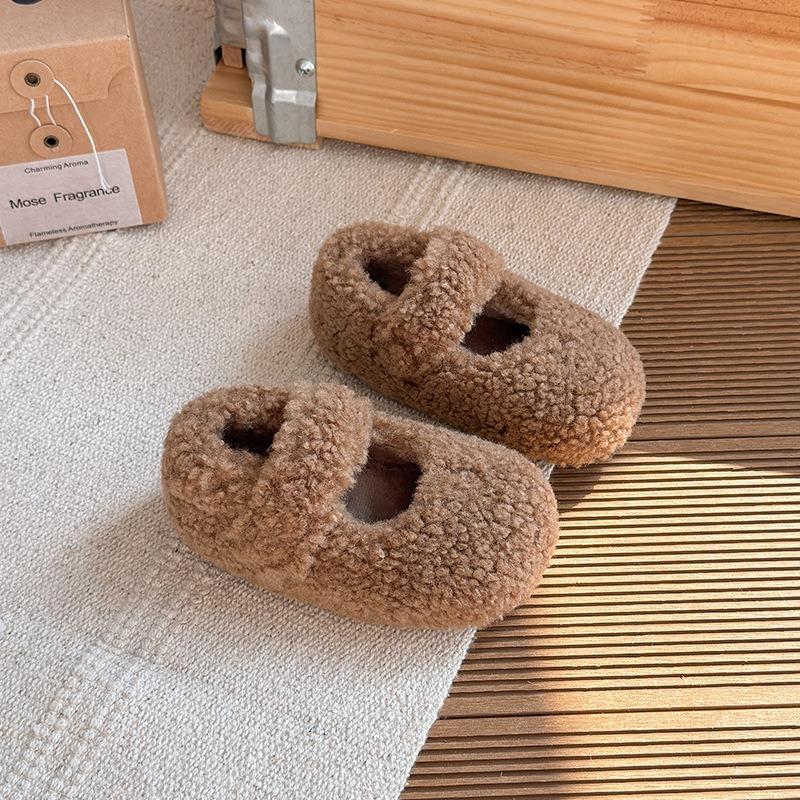 Sapatos Loafer de Inverno para Meninas com Forro de Lã Sapatos Quentes de Algodão