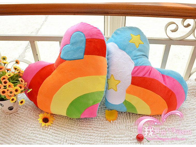 Rainbow Heart-Shaped Couple Cushions - Cute and Creative Holiday Gift